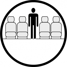 Schéma de la section de la cabine présentant la hauteur disponible pour un passager de ATR 42, disponible à la location pour des vols à la demande en avion de ligne.