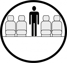 Schéma de la section de la cabine présentant la hauteur disponible pour un passager de Fokker 50, disponible à la location pour des vols à la demande en avion de ligne.