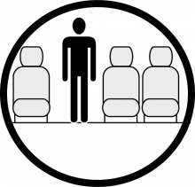 Schéma de la section de la cabine présentant la hauteur disponible pour un passager de Embraer 120 Brasilia, disponible à la location pour des vols à la demande en avion de ligne.