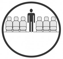 Schéma de la section de la cabine présentant la hauteur disponible pour un passager de Boeing 767 Executive, disponible à la location pour des vols à la demande en jet d'affaire. Schéma de la section de la cabine présentant la hauteur disponible pour un passager de Boeing 767 Executive, disponible à la location pour des vols à la demande en jet d'affaire.