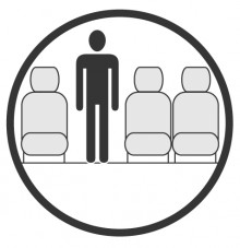 Schéma de la section de la cabine présentant la hauteur disponible pour un passager de Embraer Erj 135 Jet, disponible à la location pour des vols à la demande en avion de ligne.